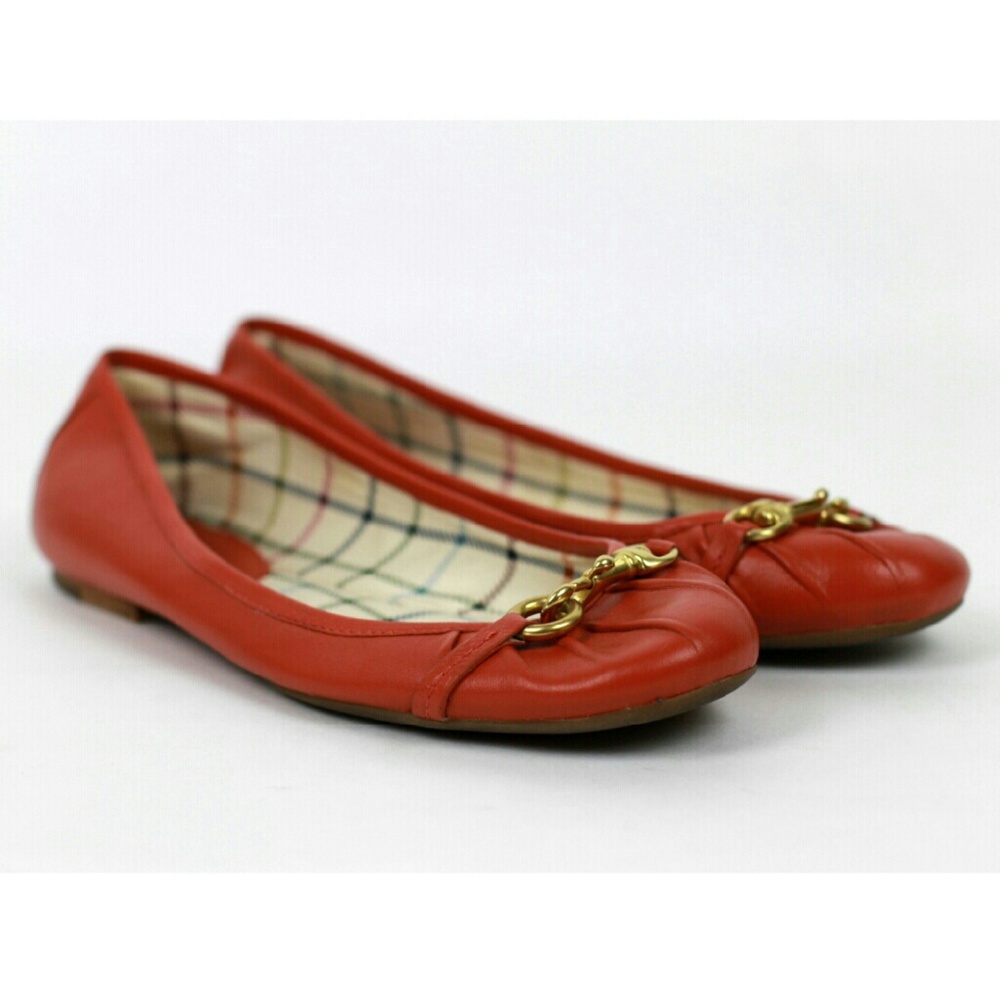 Coach Leona leather flats